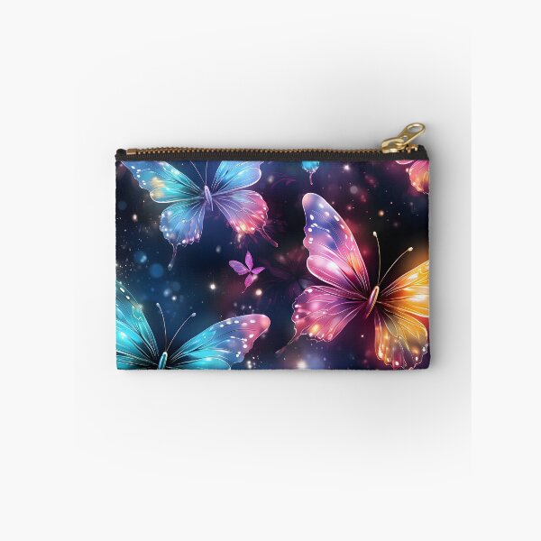 Item preview, Pattern with colorful luminous butterflies designed and sold by AI-Only Creations.