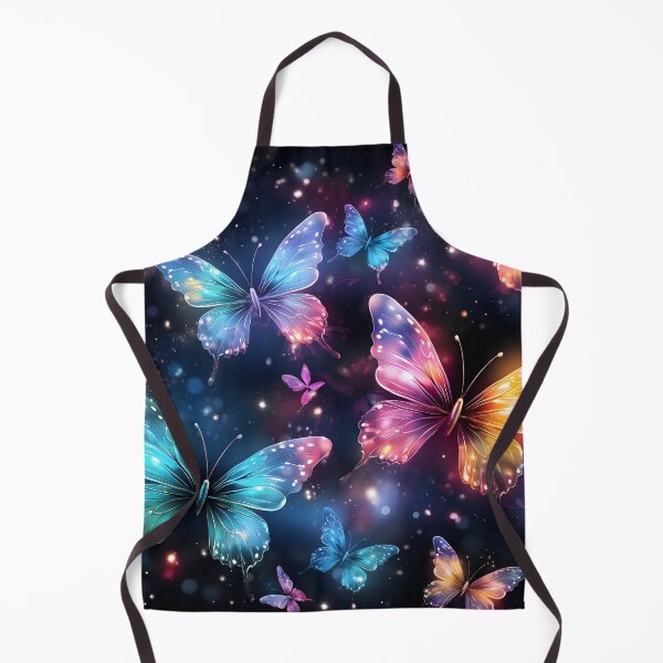 Item preview, Pattern with colorful luminous butterflies designed and sold by AI-Only Creations.