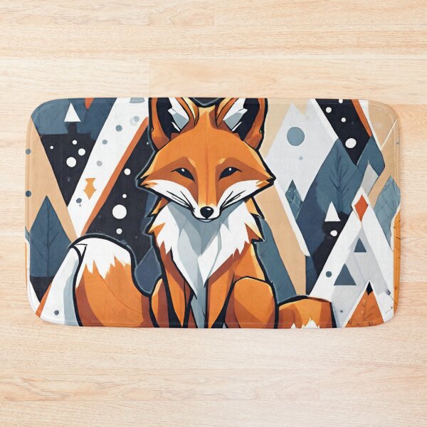Item preview, Smiling geometric fox designed and sold by kreativeadern.