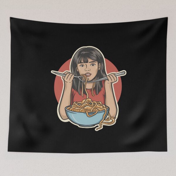 Item preview, Girl Eating Spaghetti designed and sold by NNisu.