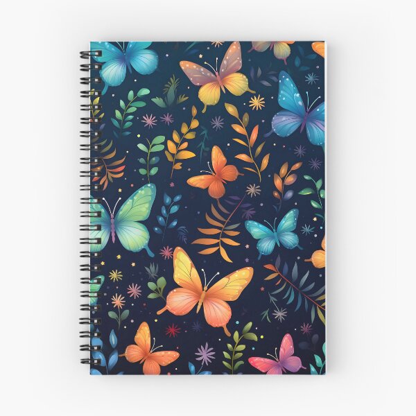 Item preview, Pattern with colorful luminous butterflies designed and sold by AI-Only Creations.