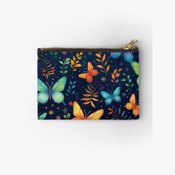 Item preview, Pattern with colorful luminous butterflies designed and sold by AI-Only Creations.