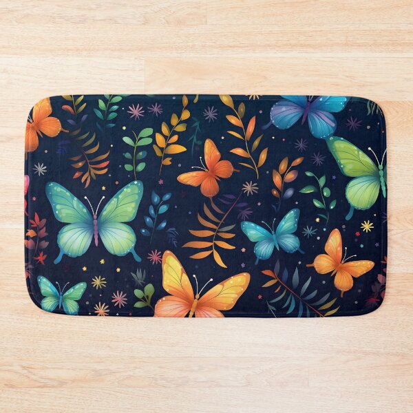 Item preview, Pattern with colorful luminous butterflies designed and sold by AI-Only Creations.