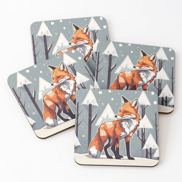 Item preview, Geometric fox in the snow designed and sold by kreativeadern.