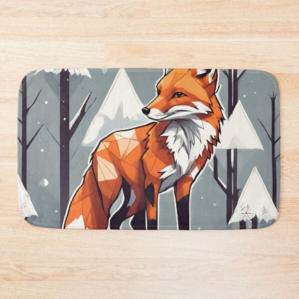 Artikelvorschau, Geometrischer Fuchs im Schnee entworfen und verkauft von kreativeadern.