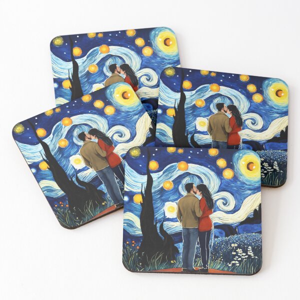 Item preview, two lovers, starry night, realistic drawing style designed and sold by OURBYPRODUCTS.
