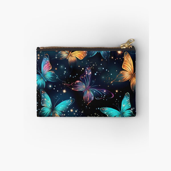 Item preview, Pattern with colorful luminous butterflies designed and sold by AI-Only Creations.