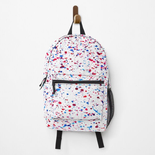 Item preview, Red and blue paint splashes on white background designed and sold by Visual Arts Dominika Cybuch.