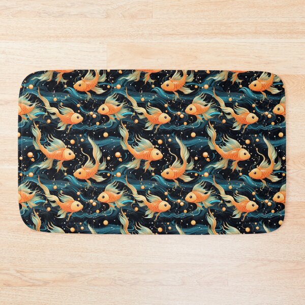 Item preview, Awesome Neonic Gold Fishes in the Ocean Waves designed and sold by Sp3ctrumOfColor.