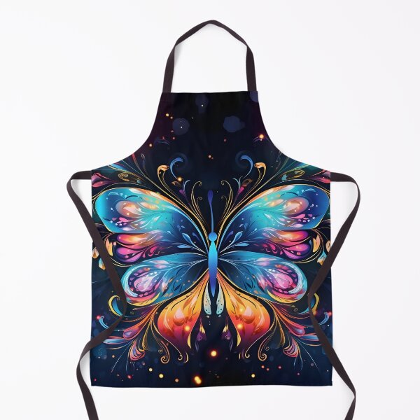 Item preview, Pattern with colorful luminous butterflies designed and sold by AI-Only Creations.
