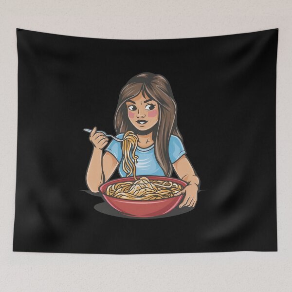 Item preview, Girl Eating Spaghetti designed and sold by NNisu.
