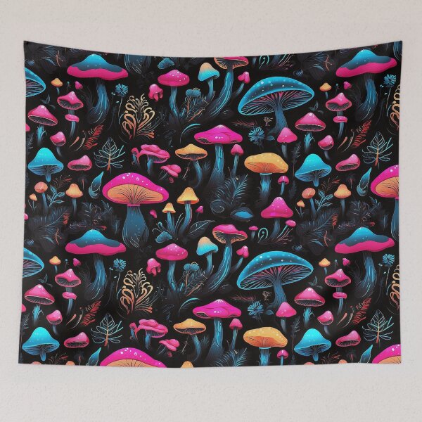 Item preview, Fungi Party: Neon Mushroom Dance designed and sold by ZION-E-Store.