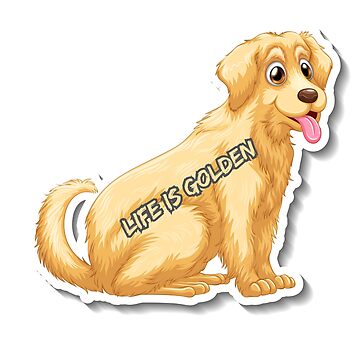 Vorschaubild zum Design Lustiger Golden Retriver: Das Leben ist ein goldener Aufkleber von Alaminee