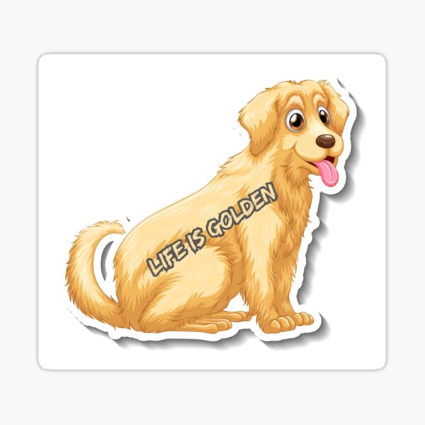 Item preview, Lustiger Golden Retriver: Das Leben ist ein goldener Aufkleber designed and sold by Alaminee.