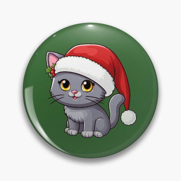Item preview, Chartreux Cat Wearing Santa Hat Merry Christmas designed and sold by Maljonic.
