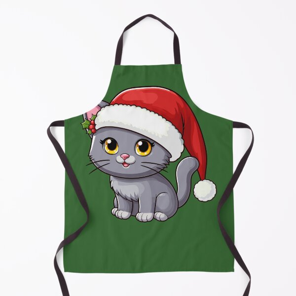 Item preview, Chartreux Cat Wearing Santa Hat Merry Christmas designed and sold by Maljonic.