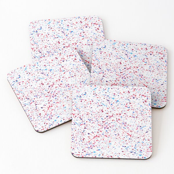 Item preview, Red and blue paint splashes on white background designed and sold by Visual Arts Dominika Cybuch.