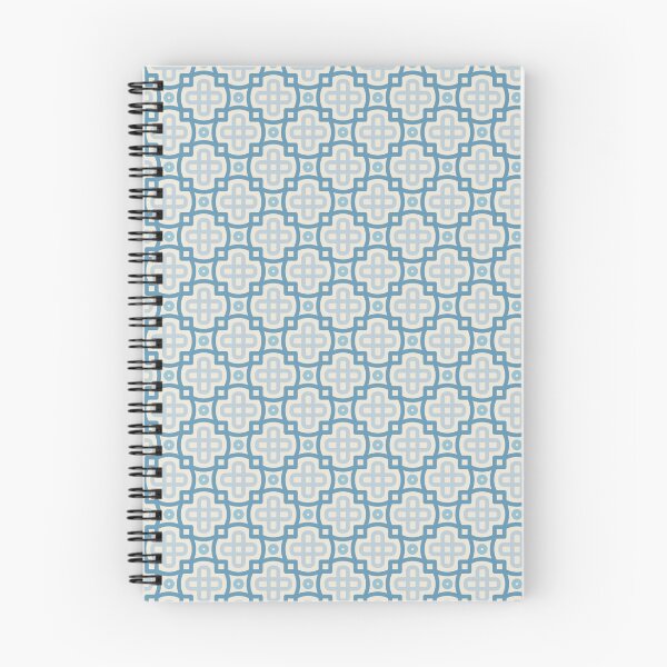 Item preview, Blue Grey Crosses Squares Chains Geometric Moroccan Mosaic Art Deco Pattern designed and sold by PenguinForests.