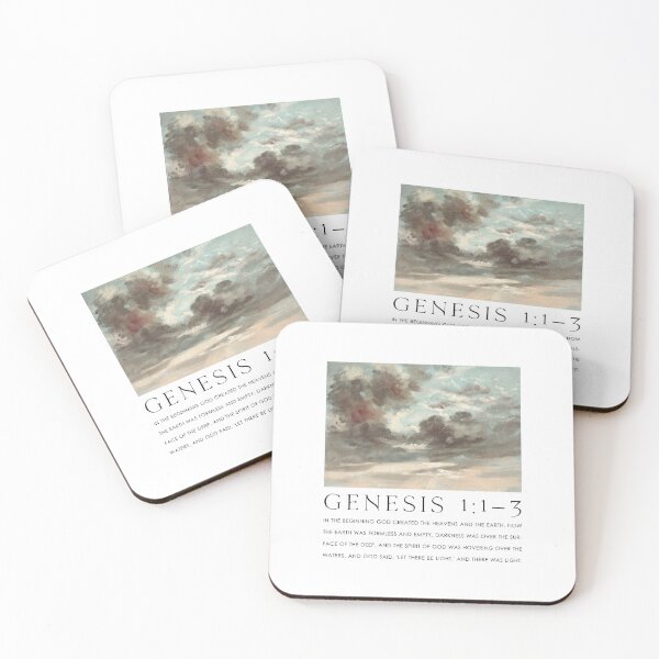 Item preview, Genesis In The Beginning Bible Verse Oil Painting designed and sold by SavedThruFaith.