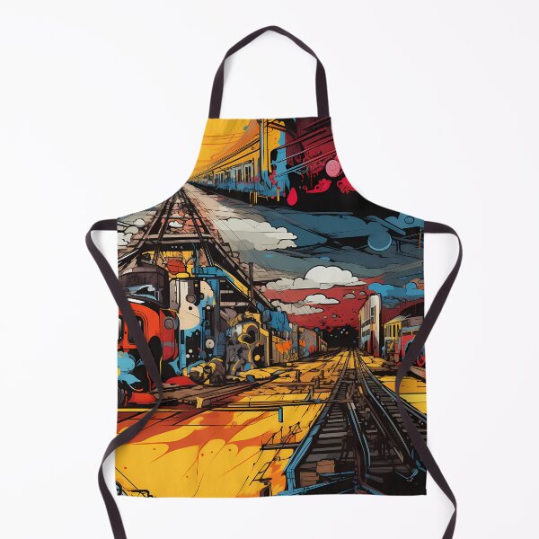 Item preview, Graffiti Train Dystopian Art #1 designed and sold by CareToCanvas.