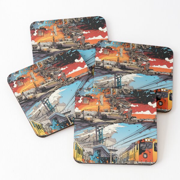 Item preview, Graffiti Train Dystopian Art #2 designed and sold by CareToCanvas.