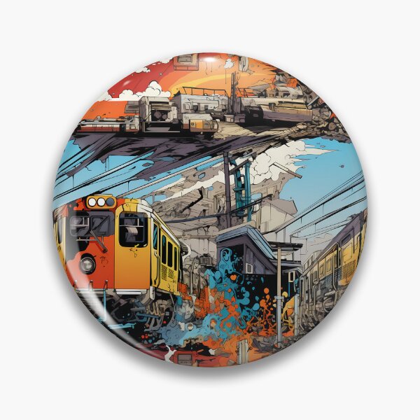 Item preview, Graffiti Train Dystopian Art #2 designed and sold by CareToCanvas.