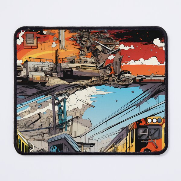 Item preview, Graffiti Train Dystopian Art #2 designed and sold by CareToCanvas.