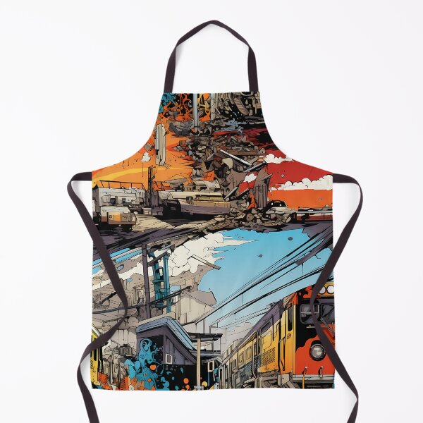 Item preview, Graffiti Train Dystopian Art #2 designed and sold by CareToCanvas.