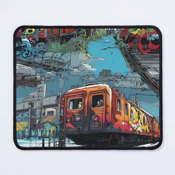 Item preview, Graffiti Train Dystopian Art #3 designed and sold by CareToCanvas.
