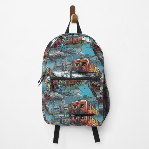 Item preview, Graffiti Train Dystopian Art #3 designed and sold by CareToCanvas.