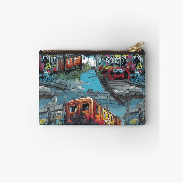 Item preview, Graffiti Train Dystopian Art #3 designed and sold by CareToCanvas.