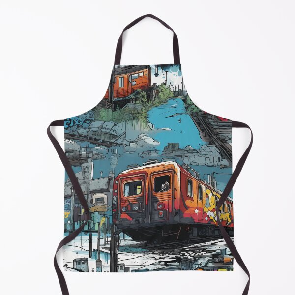Item preview, Graffiti Train Dystopian Art #3 designed and sold by CareToCanvas.