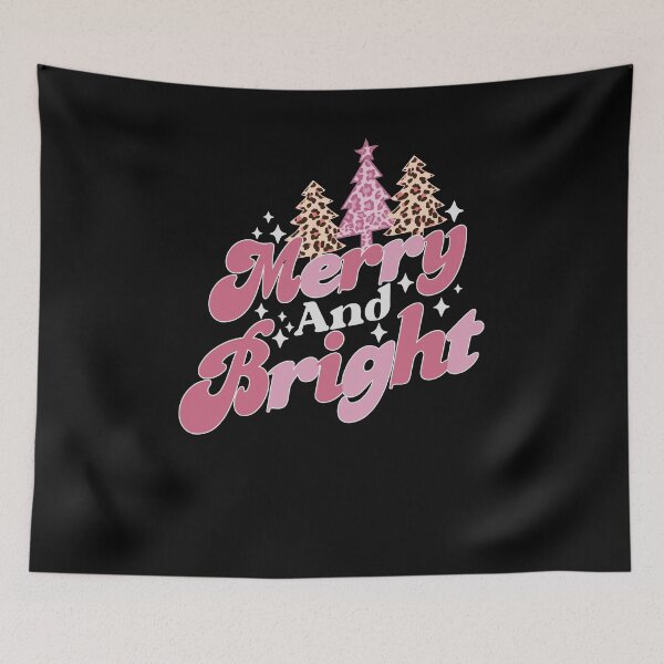 Item preview, Merry and Bright Retro Pink Vintage Christmas Trees  designed and sold by Smix Pixels.