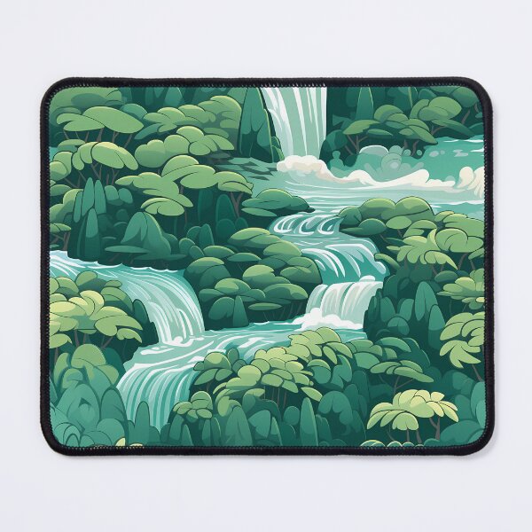 Artikelvorschau, Cute Digital Art Waterfall Nature Scene entworfen und verkauft von CareToCanvas.