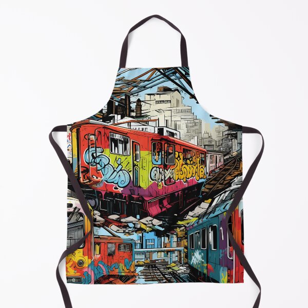 Item preview, Graffiti Train Dystopian Art #4 designed and sold by CareToCanvas.