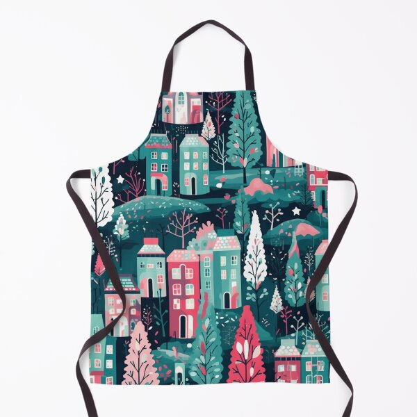 Item preview, Yuletide Charm | Seamless Christmas Trees & City Life designed and sold by Brand Uno Studio.