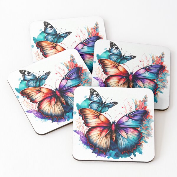 Aperçu de l'œuvre Magie des papillons aquarelle en vol créée et vendue par wintercreekshop.