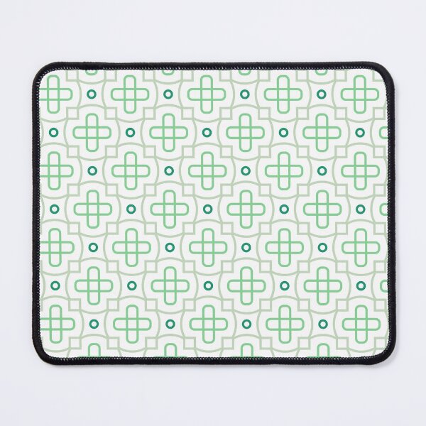 Item preview, Mint Green Crosses Circles Leaves Petals Geometric Intersecting Lines Spring Pattern designed and sold by PenguinForests.