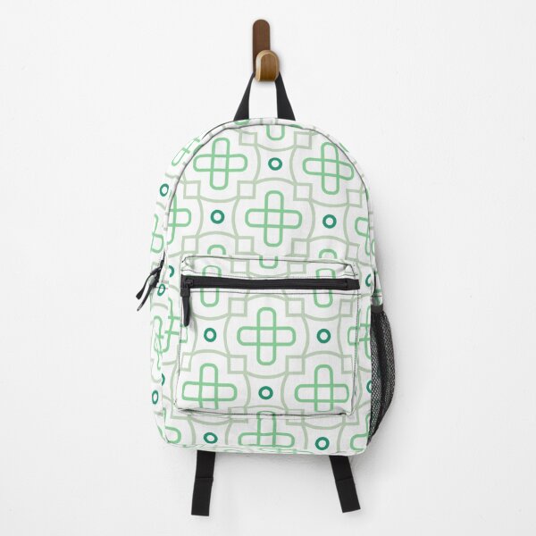 Item preview, Mint Green Crosses Circles Leaves Petals Geometric Intersecting Lines Spring Pattern designed and sold by PenguinForests.