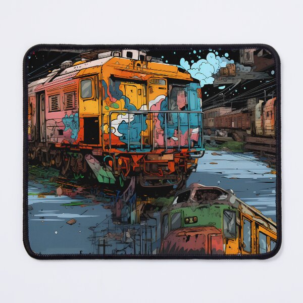 Item preview, Graffiti Train Dystopian Art #6 designed and sold by CareToCanvas.