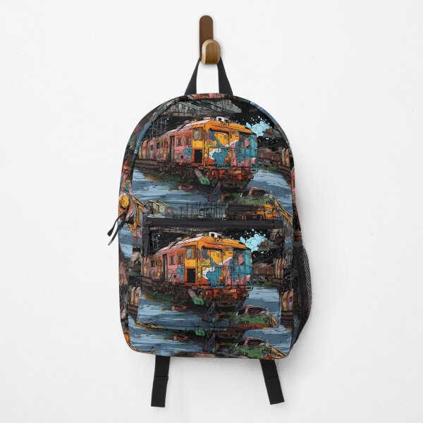 Item preview, Graffiti Train Dystopian Art #6 designed and sold by CareToCanvas.