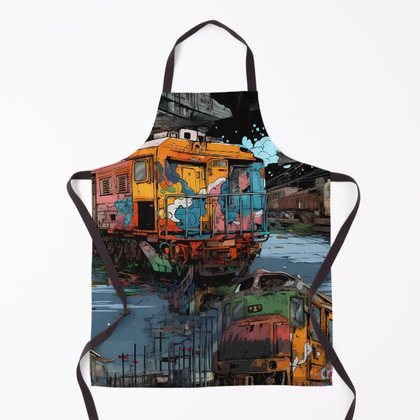 Item preview, Graffiti Train Dystopian Art #6 designed and sold by CareToCanvas.