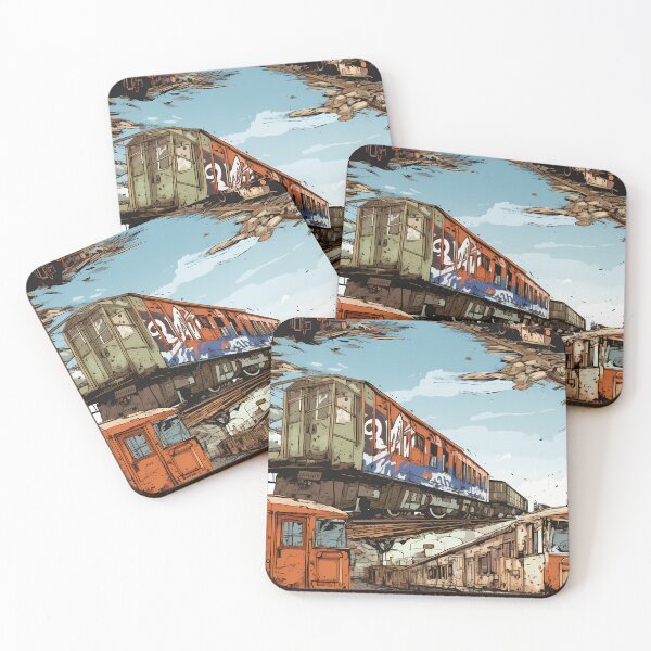 Item preview, Graffiti Train Dystopian Art #7 designed and sold by CareToCanvas.
