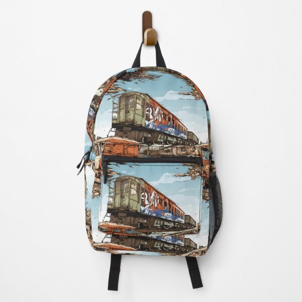 Item preview, Graffiti Train Dystopian Art #7 designed and sold by CareToCanvas.
