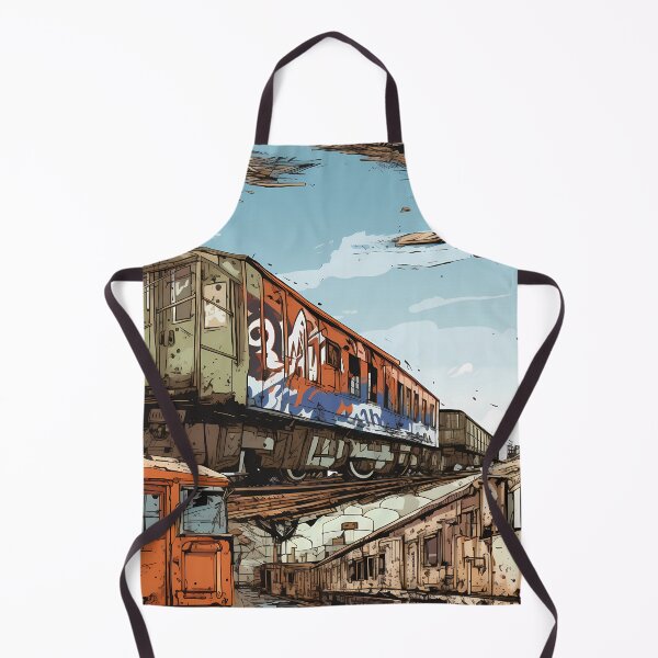 Item preview, Graffiti Train Dystopian Art #7 designed and sold by CareToCanvas.