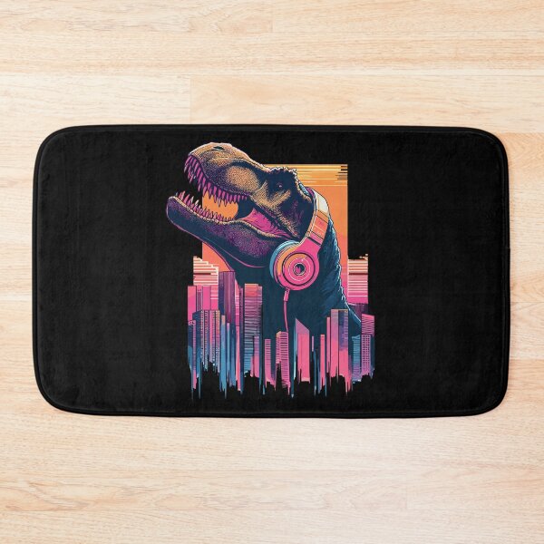 Item preview, Jurassic Music City Retro Vaporwave Tyrannosaurus designed and sold by TomFrontierArt.