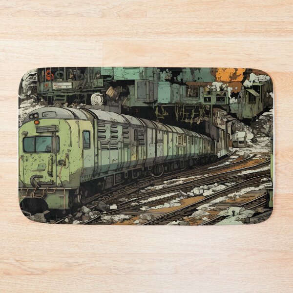 Item preview, Graffiti Train Dystopian Art #8 designed and sold by CareToCanvas.