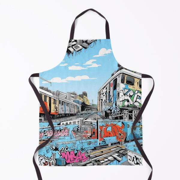 Item preview, Graffiti Train Dystopian Art #9 designed and sold by CareToCanvas.