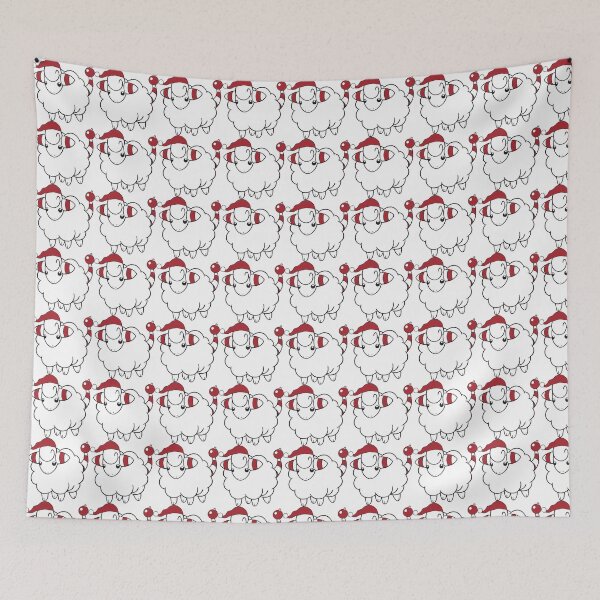 Item preview, Candy cane Mareep Santa Hat designed and sold by kyravreeland.