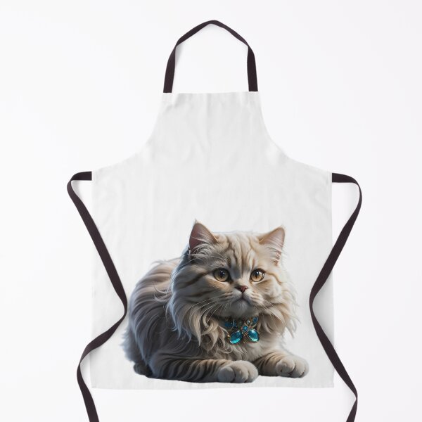 Item preview, A Fluffy Persian Cat Wearing Collar With a Blue Jeweled Collar designed and sold by Robo-toons.